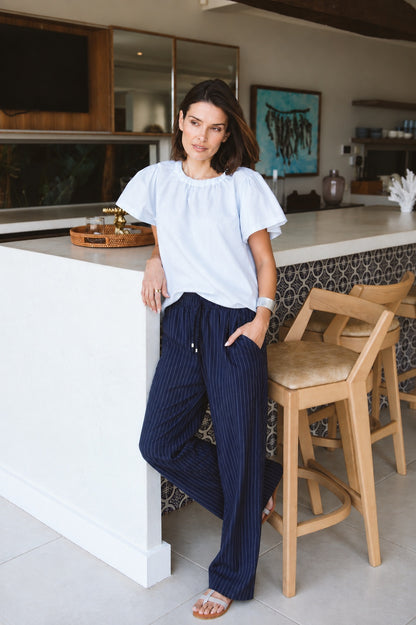 Kenna Pinstripe Trouser Navy