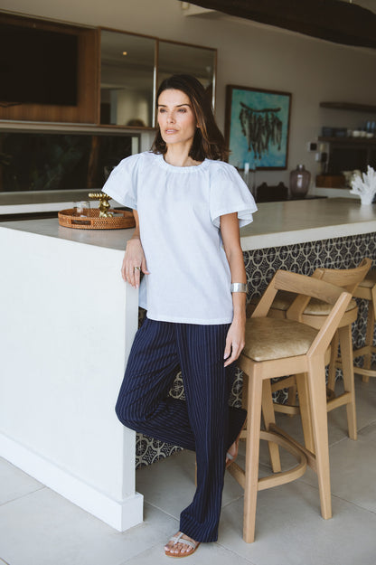 Kenna Pinstripe Trouser Navy