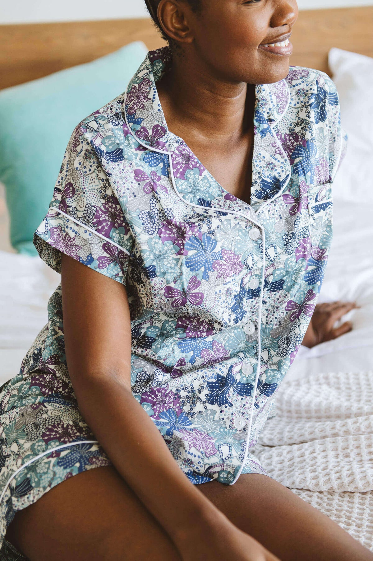 Short Seaflower PJ in Blue