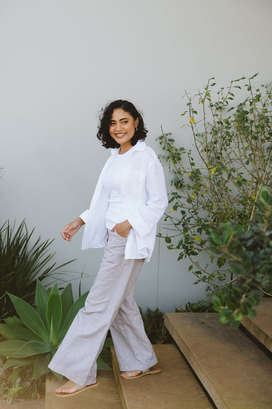 Enya Linen Trouser Taupe