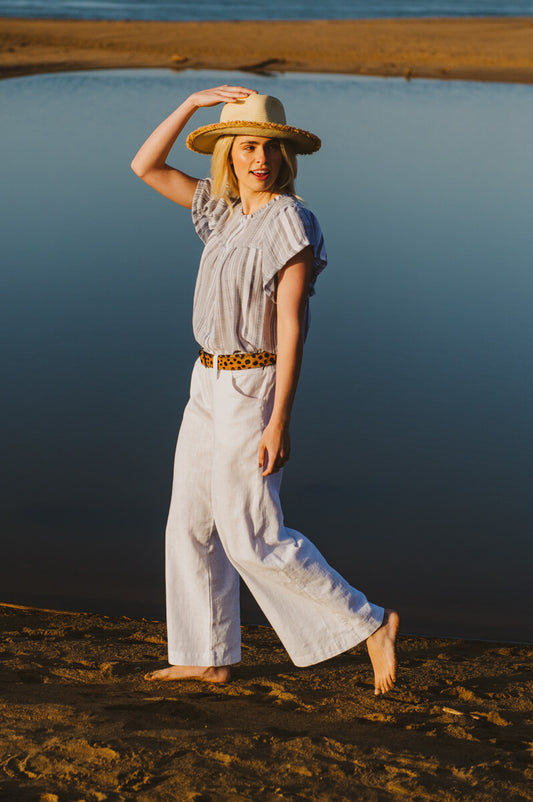 Enya Linen Trouser White