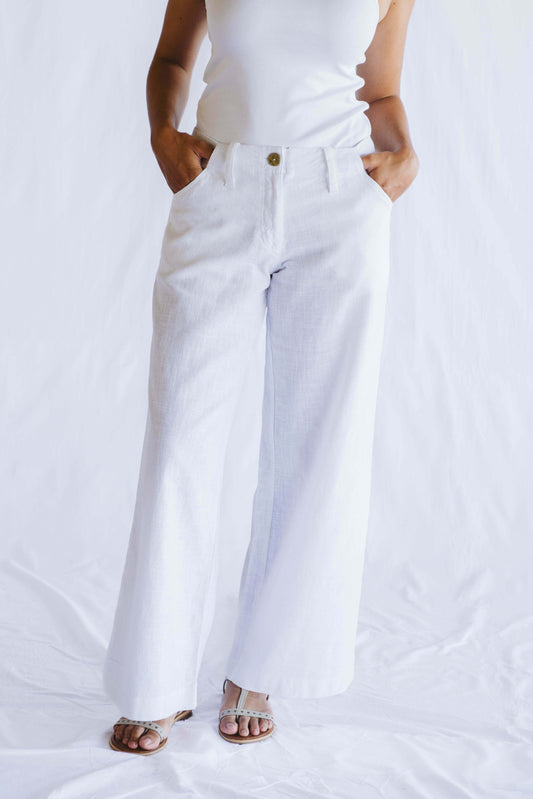 Enya Linen Trouser White