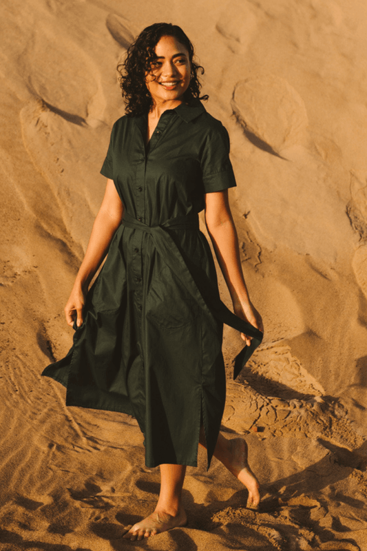 Gabbi Green Shirt Dress