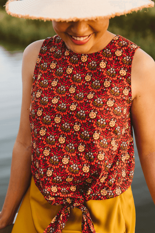 Libbi Shirt Orange Floral