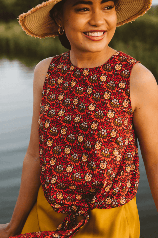 Libbi Shirt Orange Floral