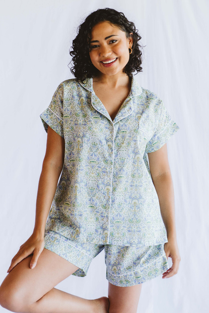 PJ Short Liberty Cotton Green Floral