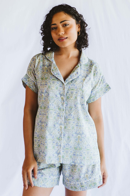 PJ Short Liberty Cotton Green Floral