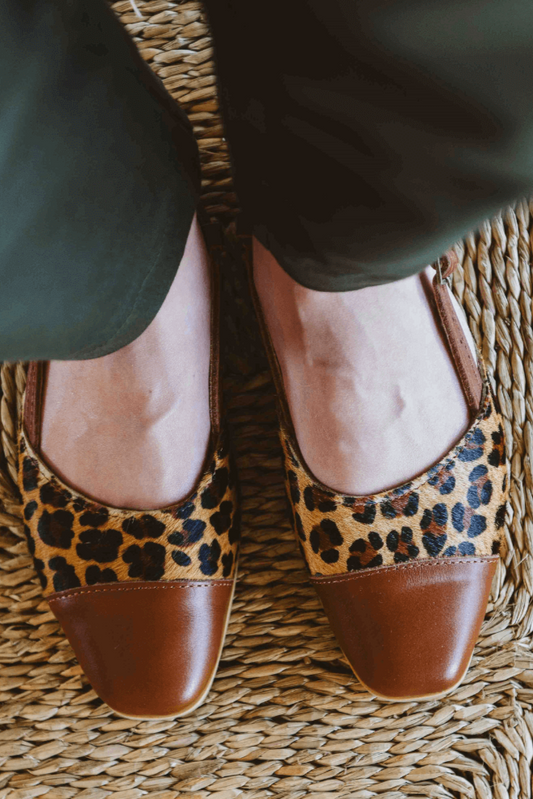 Colette Slingback Leopard Tan Leather