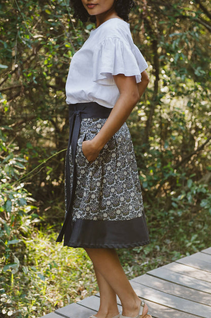 Emily Short Wrap Skirt Grey