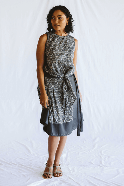 Emily Short Wrap Skirt Grey