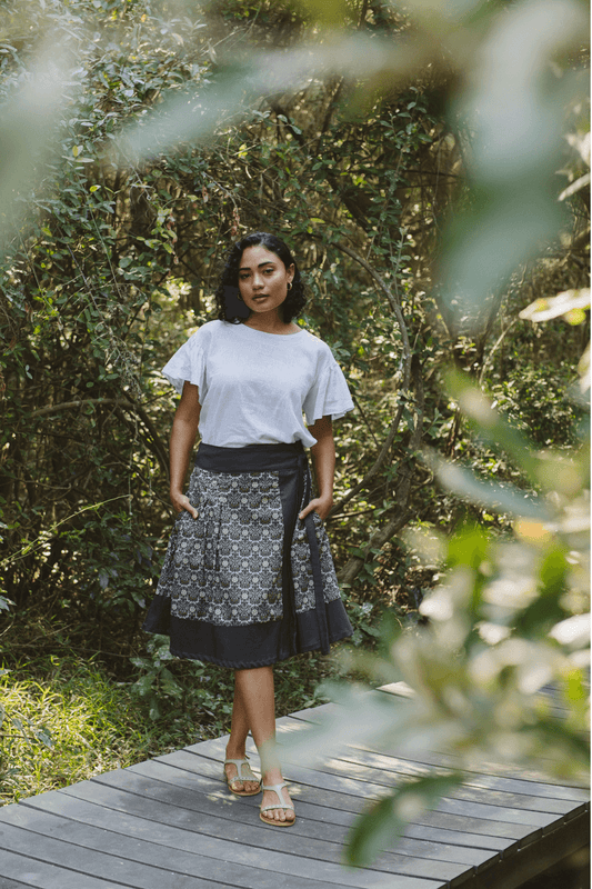 Emily Short Wrap Skirt Grey