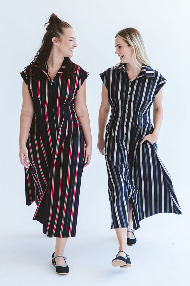 Tye Dress Red Stripe