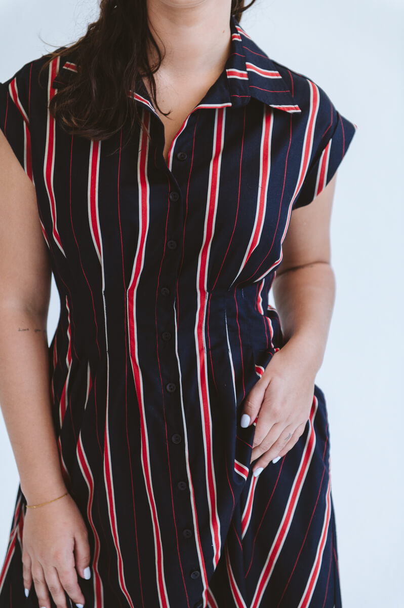 Tye Dress Red Stripe