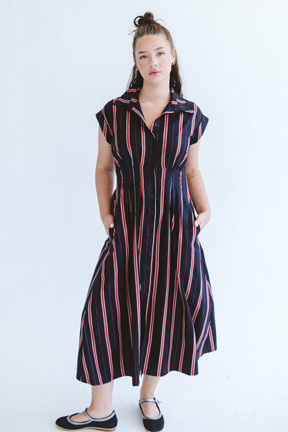Tye Dress Red Stripe