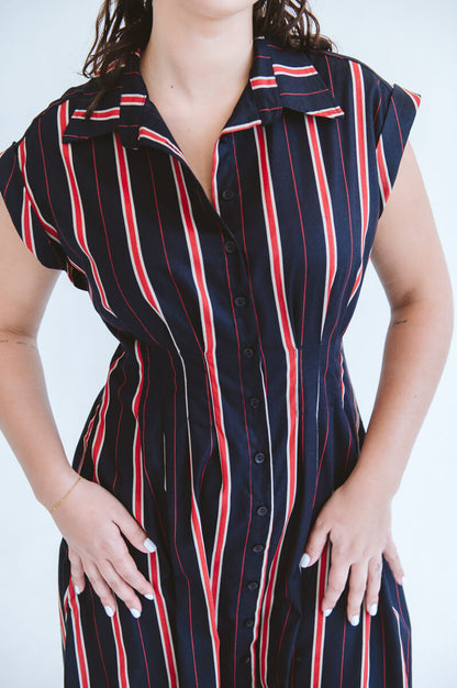 Tye Dress Red Stripe