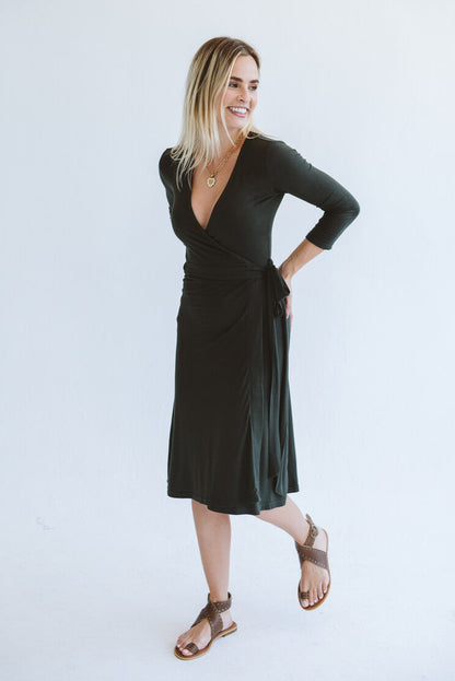 Betty Wrap Dress Olive