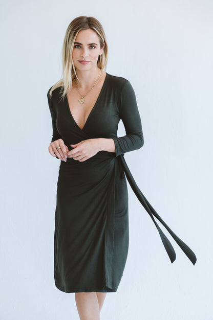 Betty Wrap Dress Olive