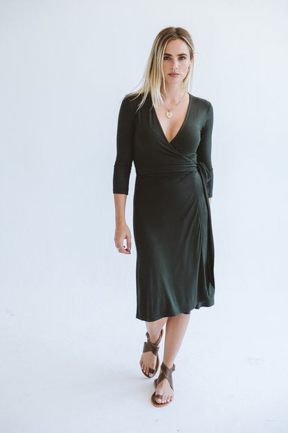 Betty Wrap Dress Olive
