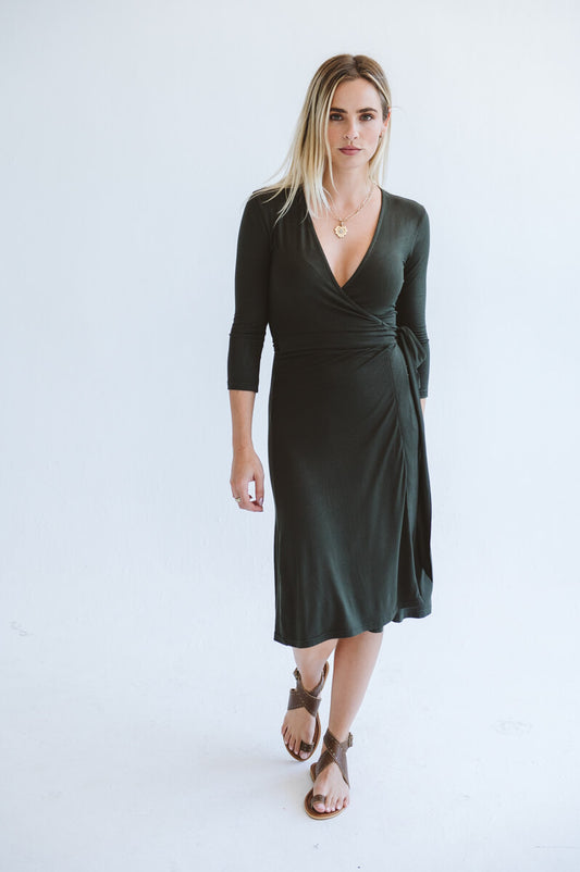 Betty Wrap Dress Olive