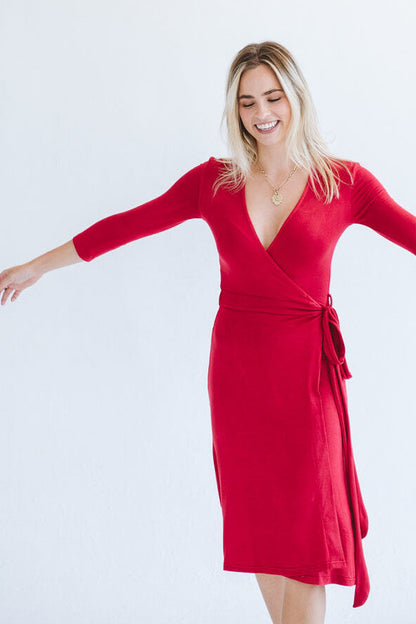 Betty Wrap Dress Red