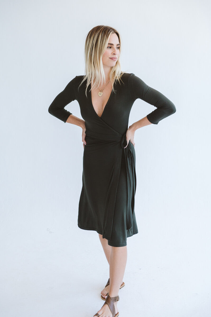 Betty Wrap Dress Olive