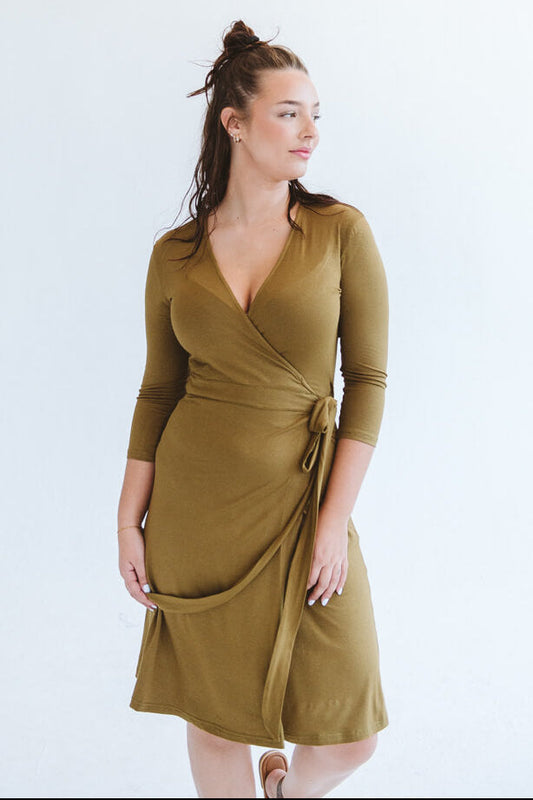 Betty Wrap Dress Ochre