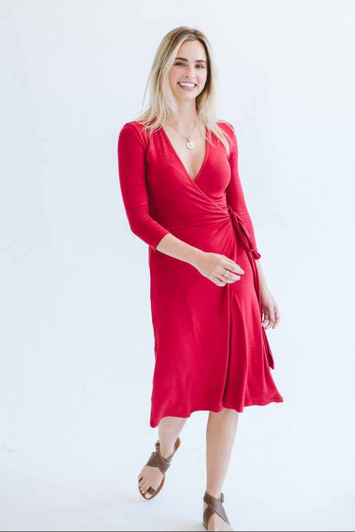 Betty Wrap Dress Red