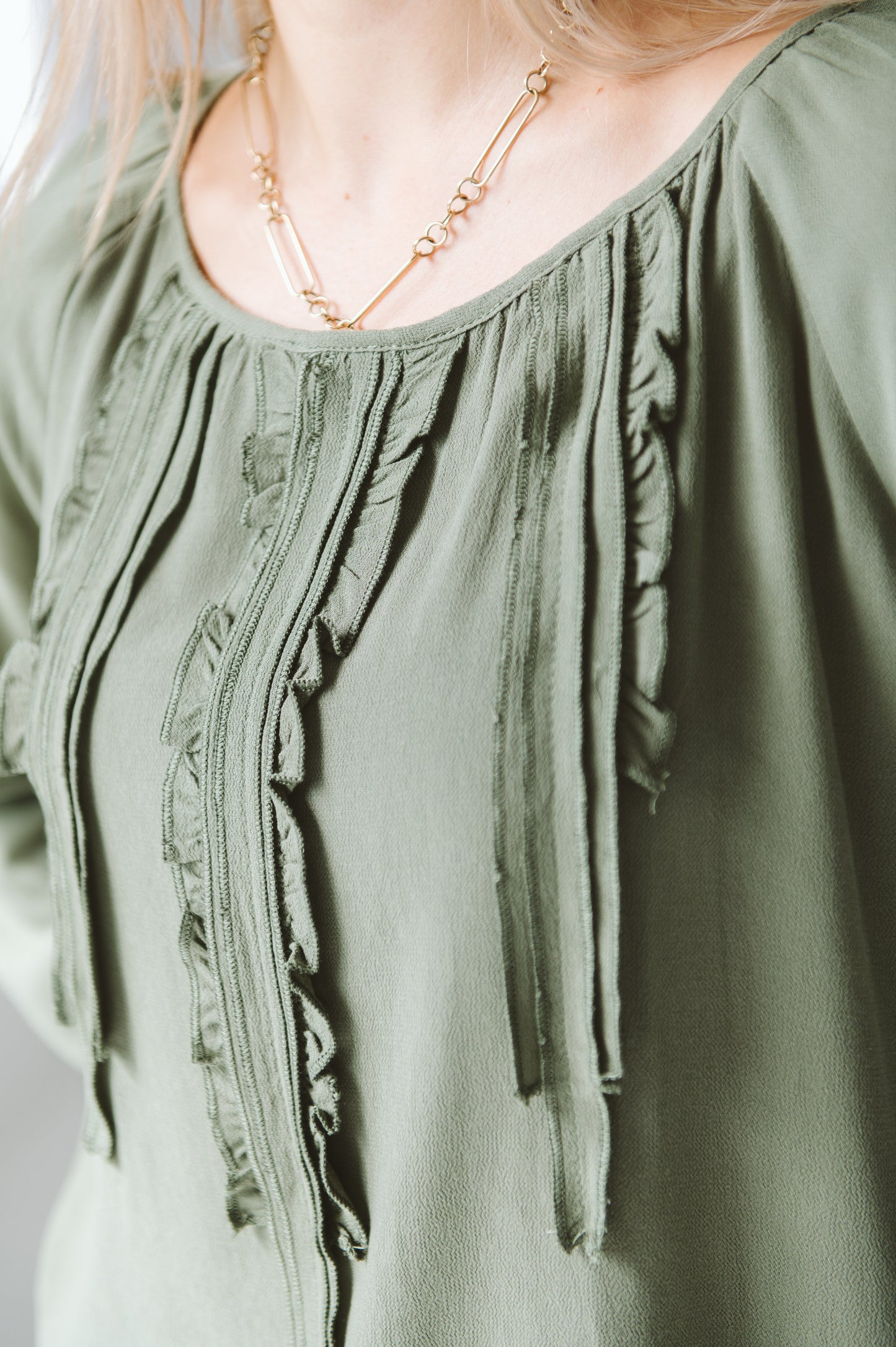 Ruffle Shirt Khaki