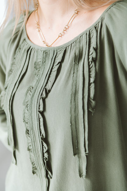 Ruffle Shirt Khaki