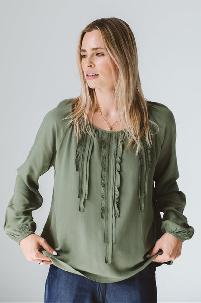 Ruffle Shirt Khaki