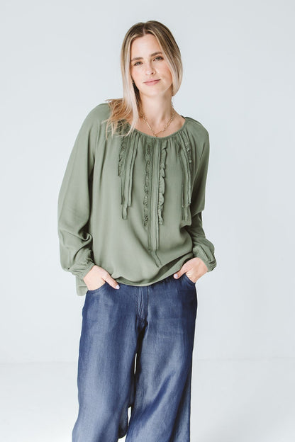Ruffle Shirt Khaki