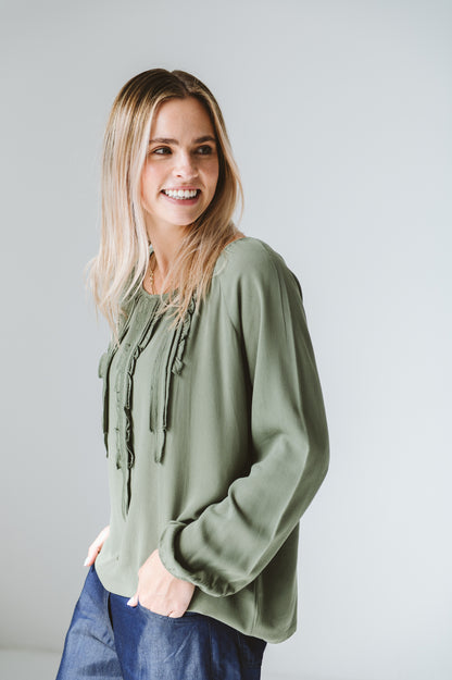 Ruffle Shirt Khaki
