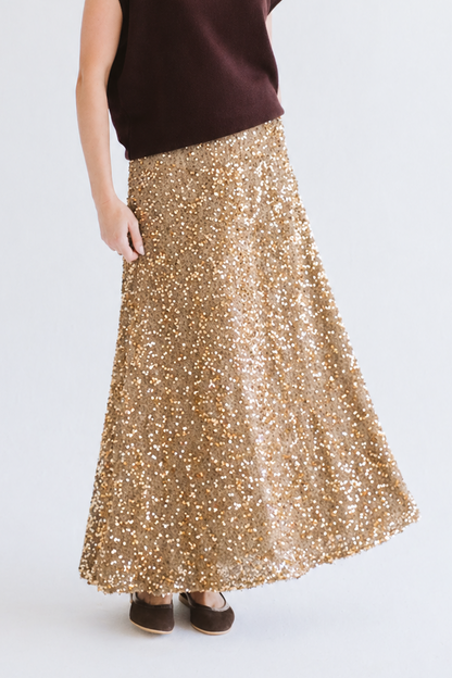 Sequin Skirt Gold