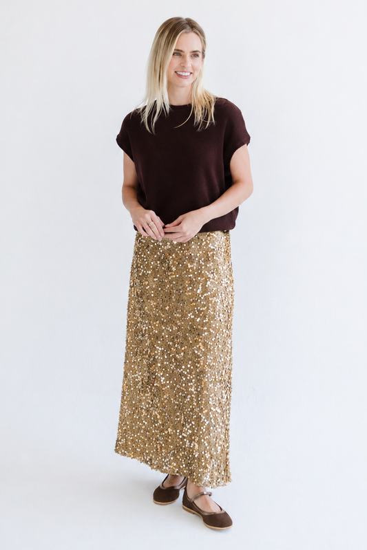 Sequin Skirt Gold