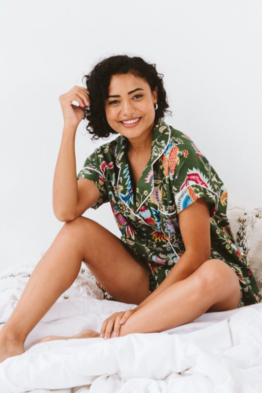 PJ Short Olive Floral