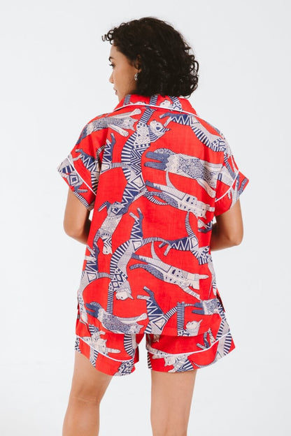 PJ Short Red Cats