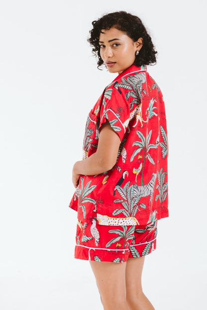PJ Short Red Leopard