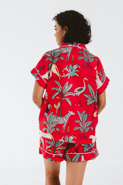 PJ Short Red Leopard