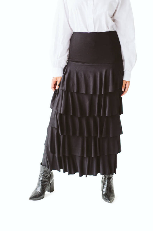 Rafaela Ruffle Skirt Black