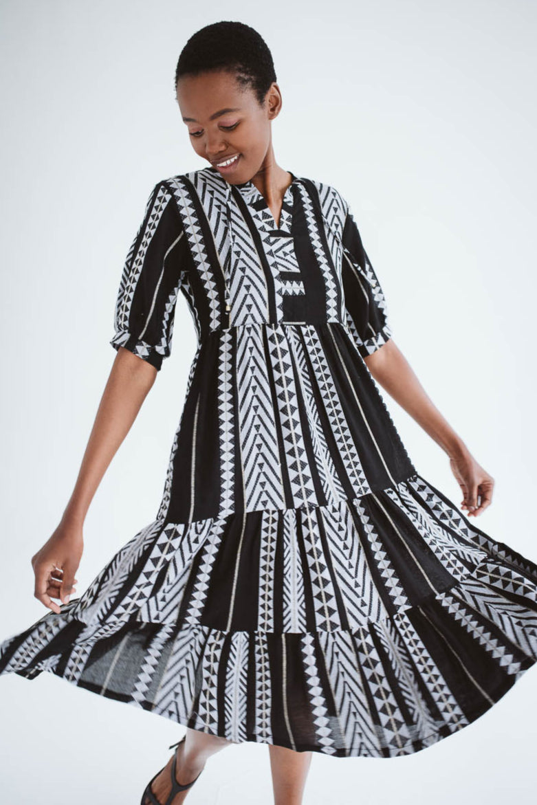 Holly Black and White Dress