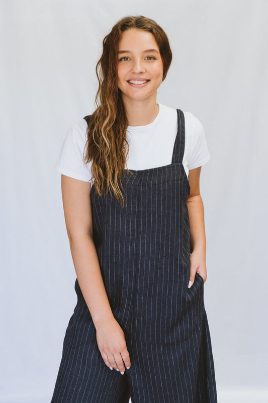 Uma Navy Pinstripe Dungaree