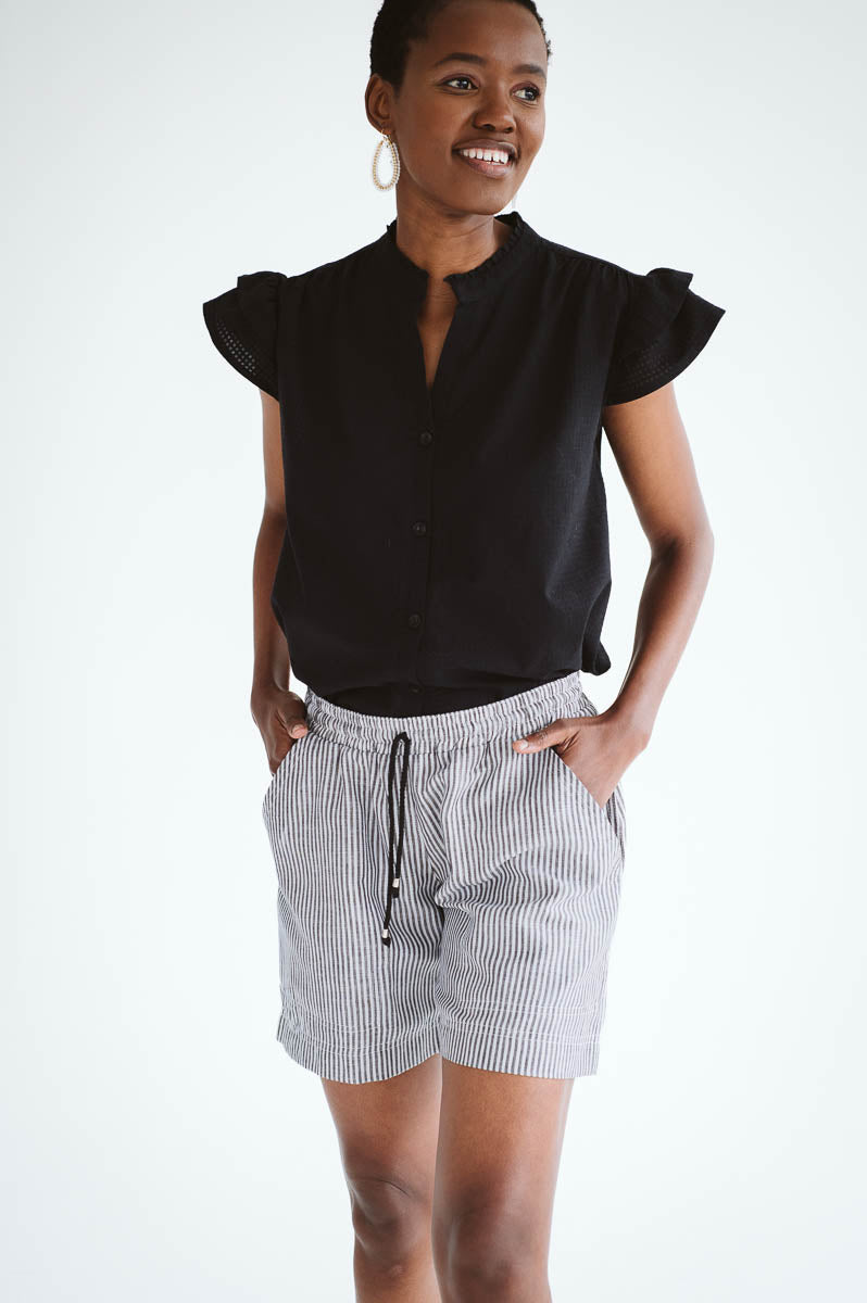 Stripe Linen Shorts