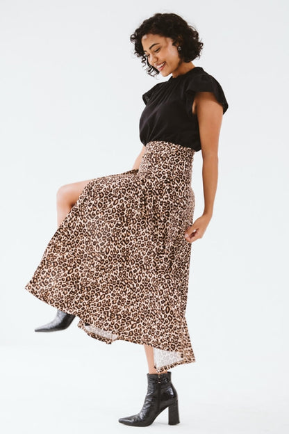 Donna Wrap Skirt Leopard