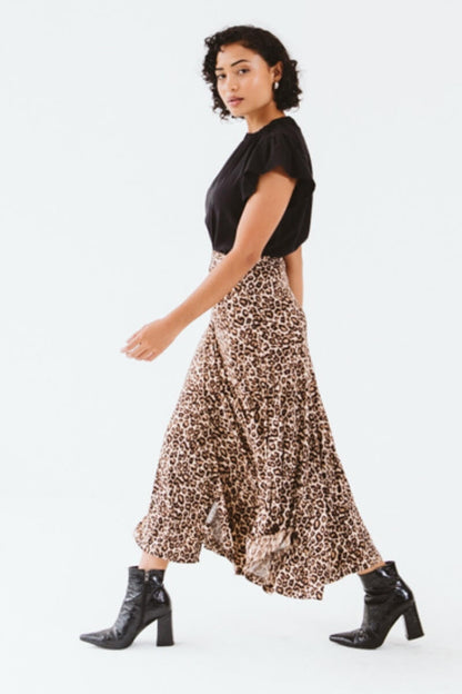 Donna Wrap Skirt Leopard