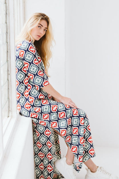 Faith York Dress Red and Navy