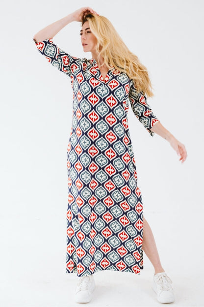 Faith York Dress Red and Navy