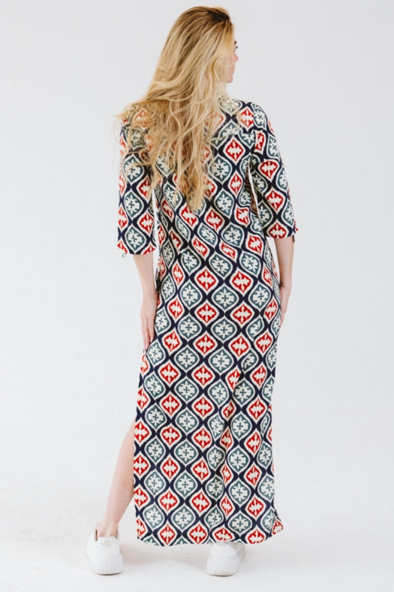Faith York Dress Red and Navy