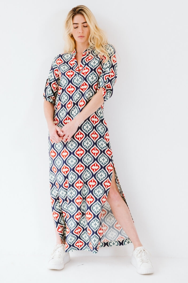 Faith York Dress Red and Navy
