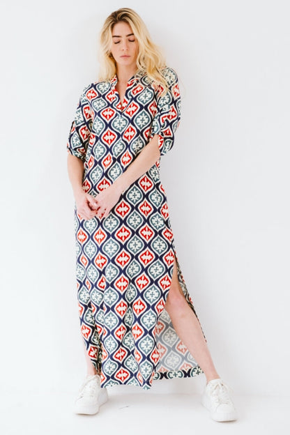 Faith York Dress Red and Navy