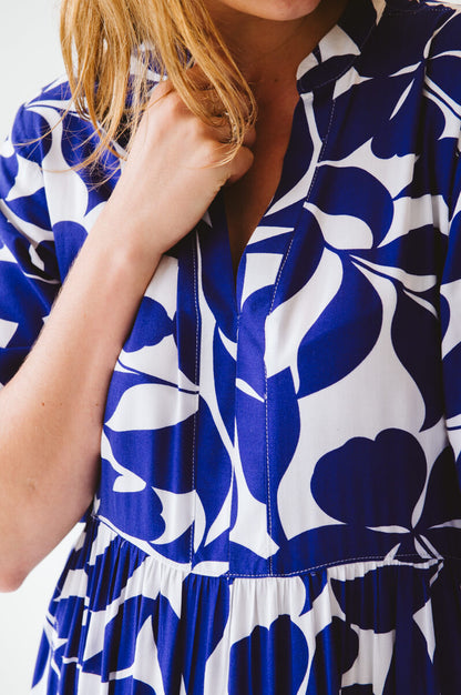 Jaipur Leaf Dress Cobalt